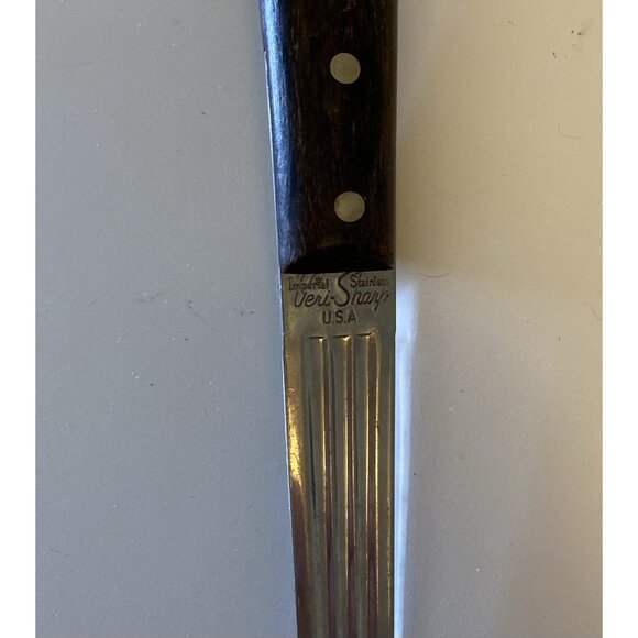 Vintage Veri-Sharp Ladle Stainless Steel 10” Riveted Wood Handle Made In USA - Picture 6 of 10